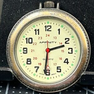 Affinity Pocket Watch Cream Dial 24-Hour Military Time Japan Quartz 42mm Case